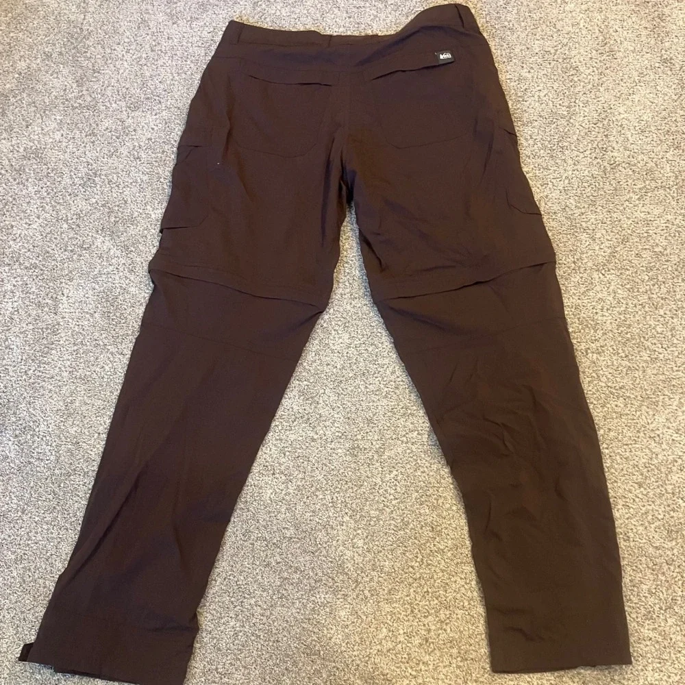 REI Co-op Sahara Convertible Cargo Hiking Pants Mens 36x32 Brown Relaxed Fit